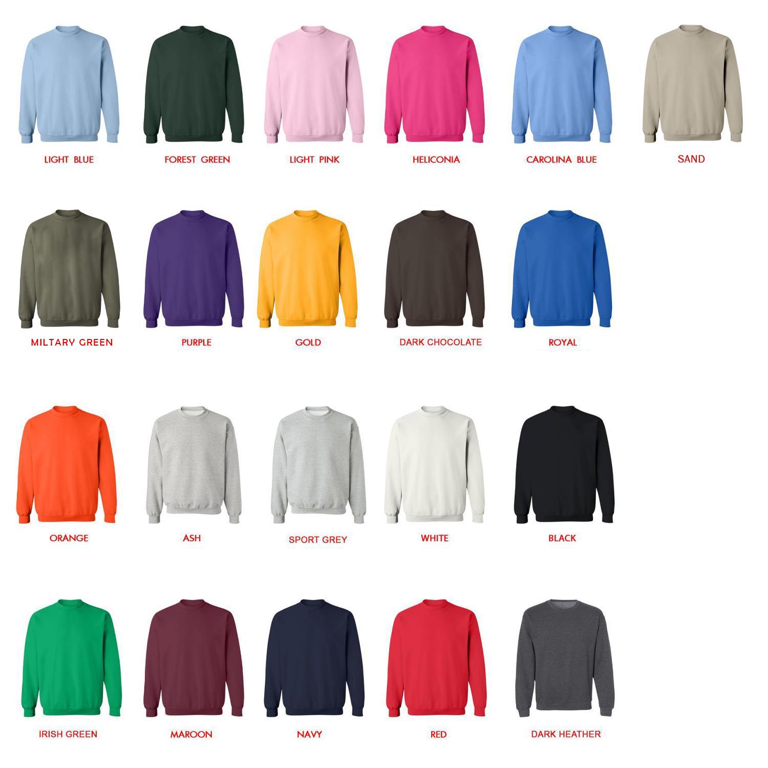 sweatshirt color chart - Witch Watch Store