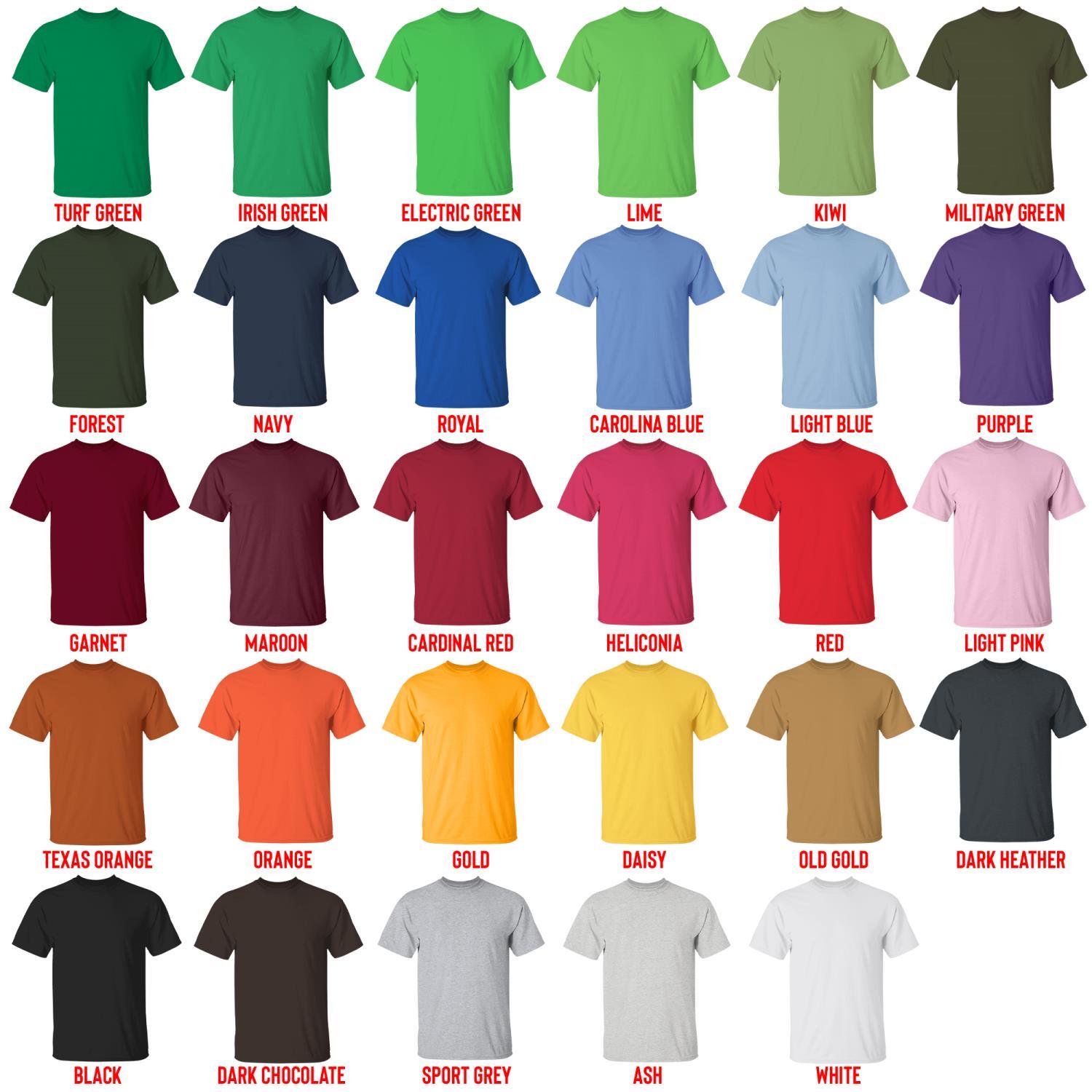 t shirt color chart - Witch Watch Store